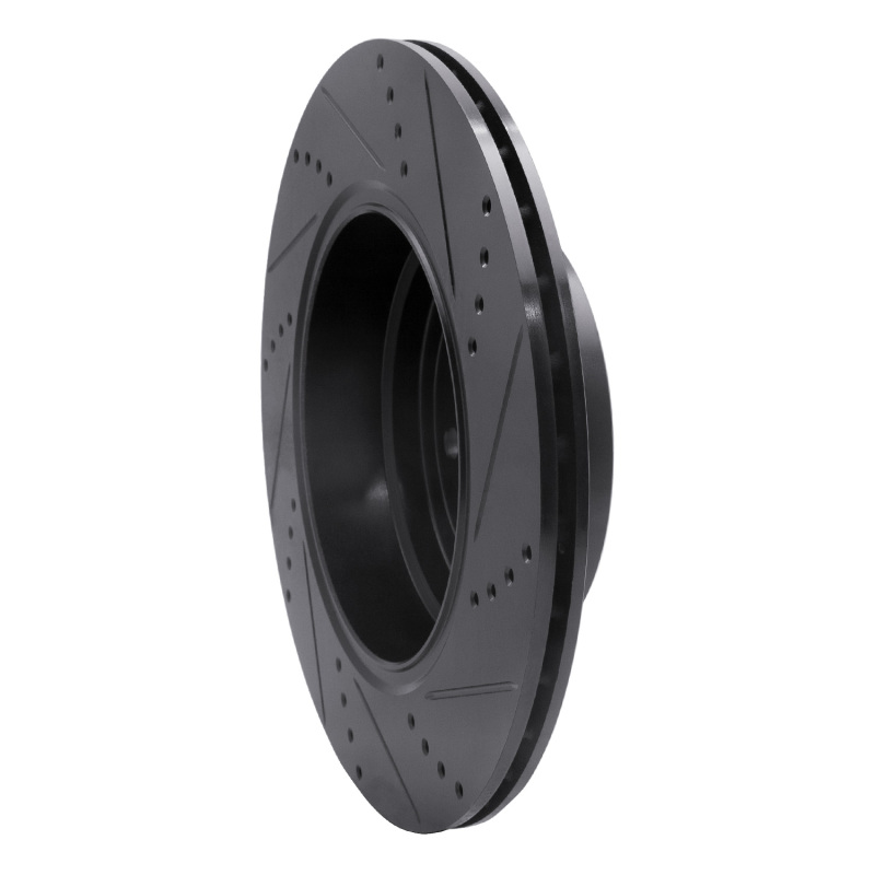 Land Rover Range Rover Brake Rotor (1) - Rear Left - R1 Concepts - Drilled & Slotted - Black - `10-`12